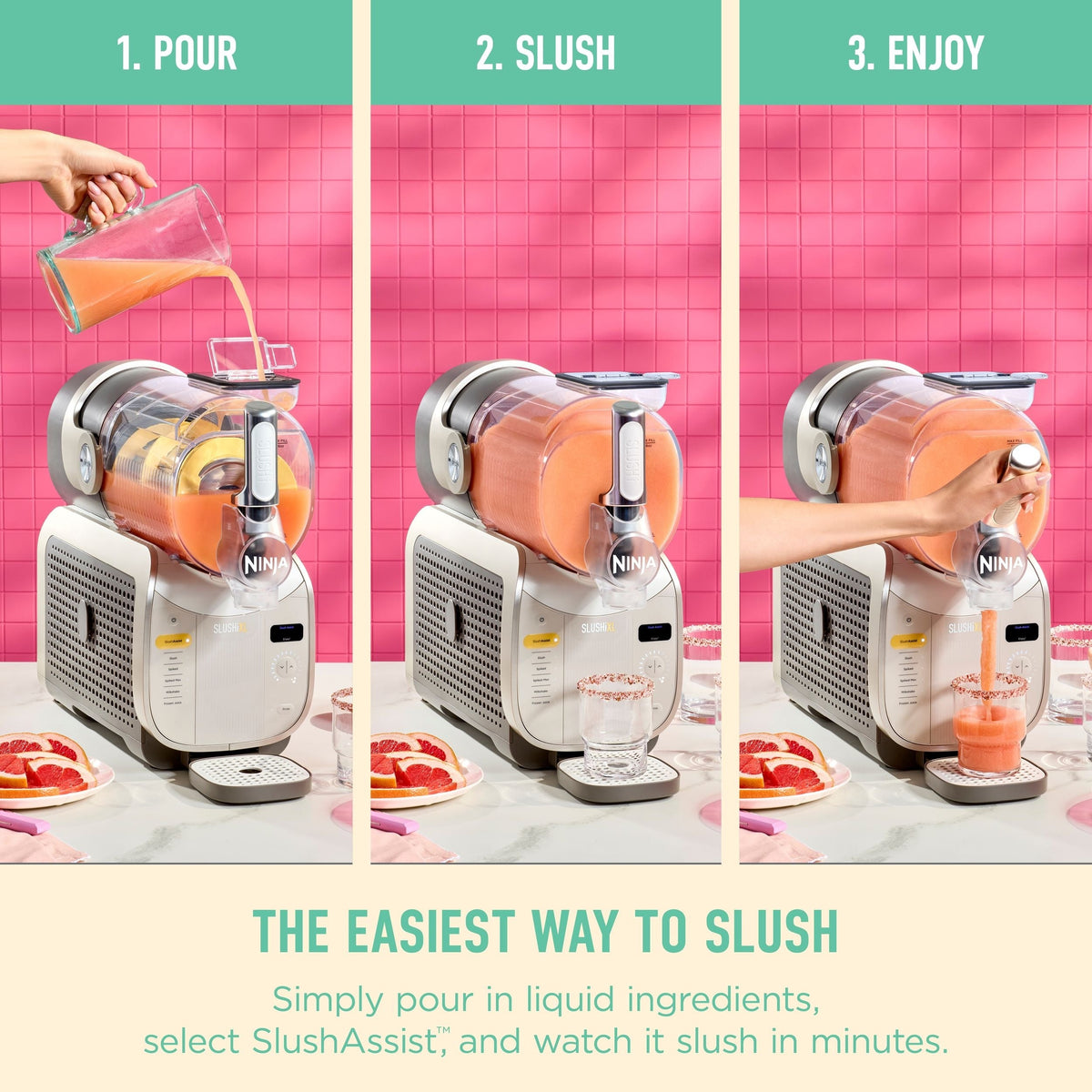 Ninja Slushi XL Slushie Machine with Technology, Crema, FS601CBR