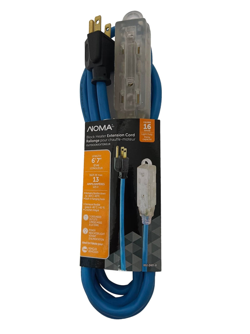 16/3 13 Amp All-Weather Block Heater Cord with Lighted End, Blue F8646