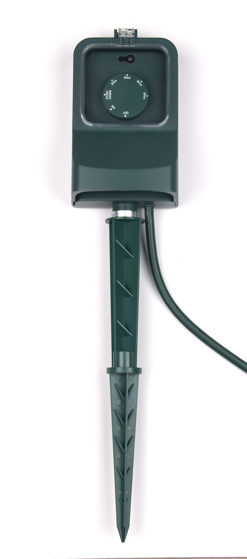 3-Outlet Outdoor Power Stake with 6-ft Cord and Timer, Green K7844