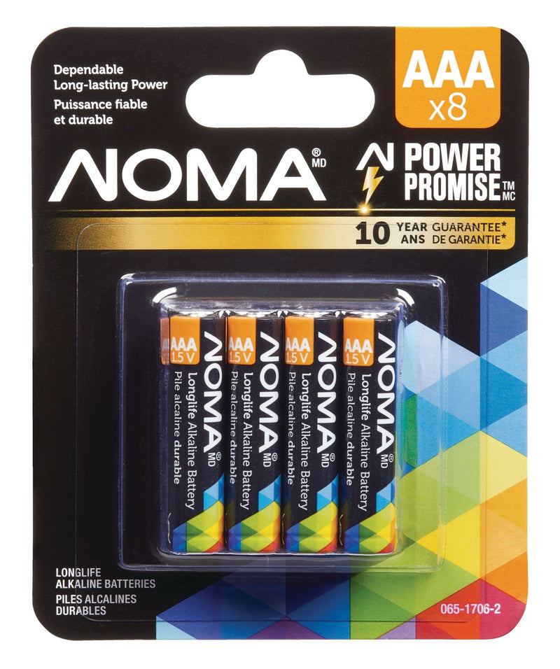 8-pk AAA Alkaline Batteries, Long Lasting, All Purpose I8