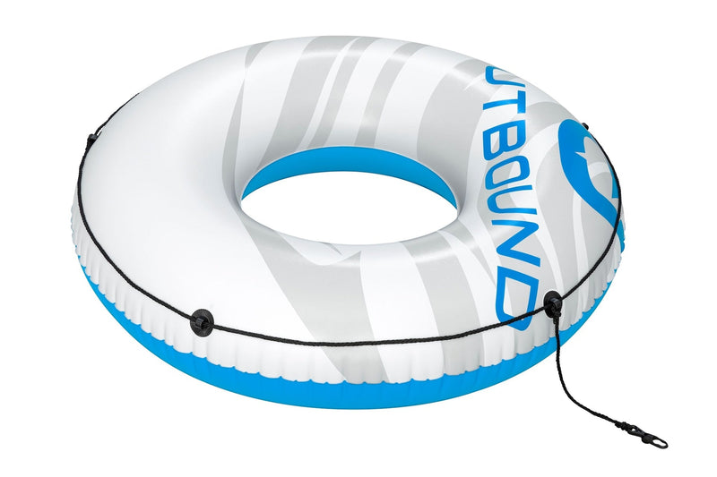 Inflatable Floating River/Lake Connectable 1-Person Tube/Ring, White/Blue, 47-in H430