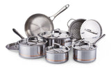 5-Ply Copper Core Stainless Steel Cookware Set, Oven Safe, 12-pc