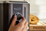 Even Heat Wide Slots Toaster with 9 Settings, Black Stainless Steel, 2-Slices