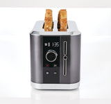 Even Heat Wide Slots Toaster with 9 Settings, Black Stainless Steel, 2-Slices