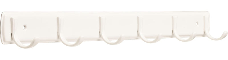Steel 6-Hook Rail, White, 19-in D7397