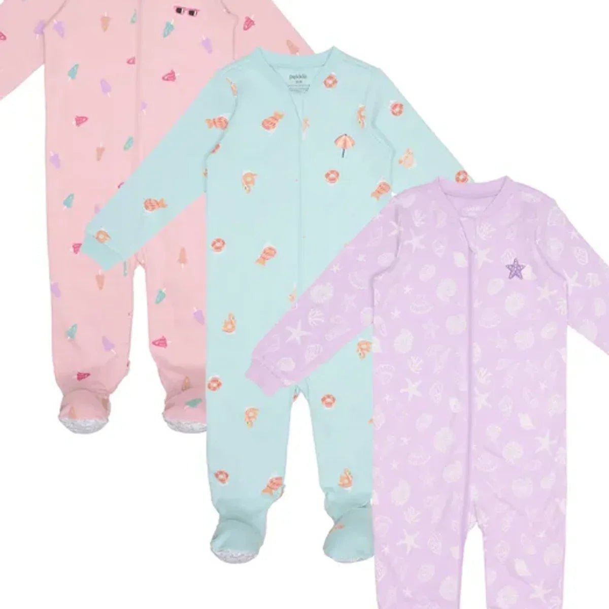 Pekkle Infant Organic Cotton Sleeper, 3-pack