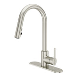 Modern Pull-Down Kitchen Faucet, Stainless Steel