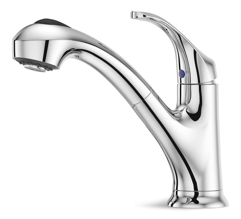Shelton Single Handle Pull Out Kitchen Faucet, Chrome F3014
