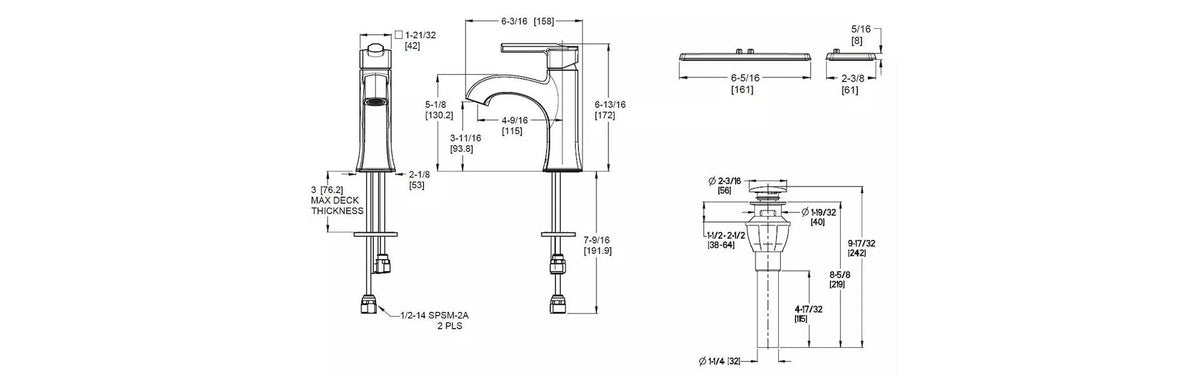 Vaneri Single Control Bath Faucet, Matte Black