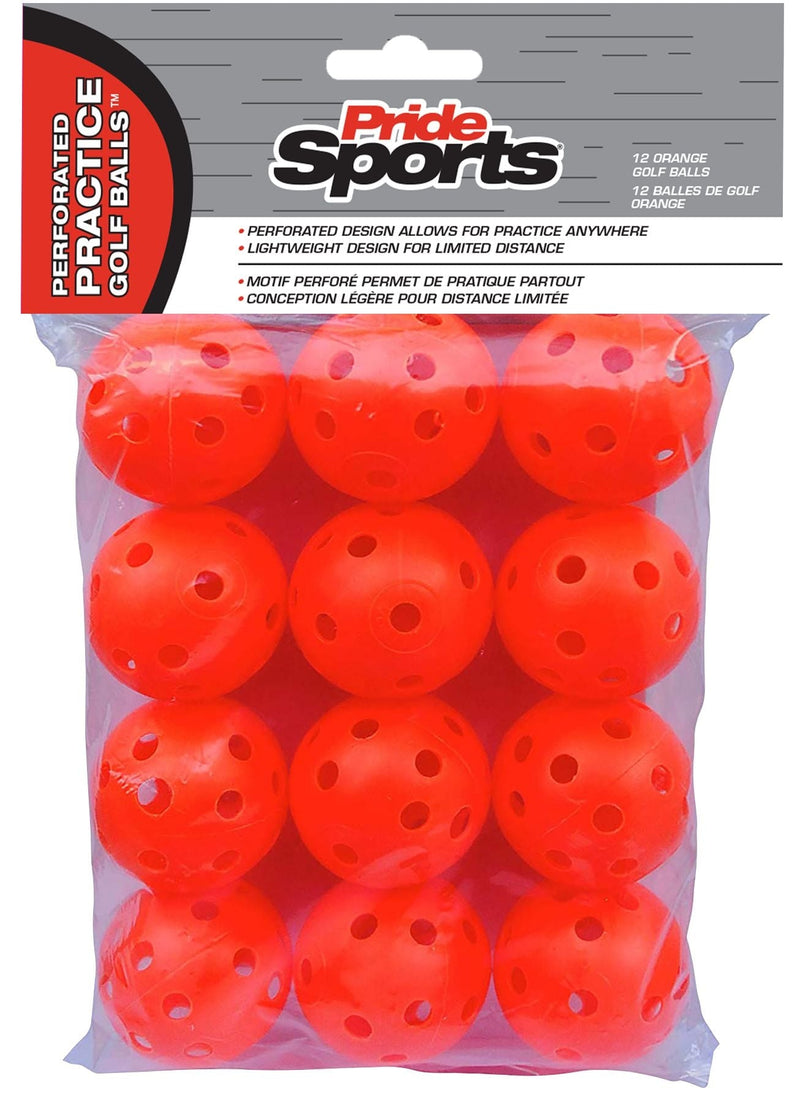 Perforated Plastic Practice Golf Balls, Lightweight, 12-pk, Assorted Colours L8147