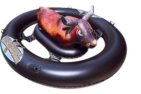 Inflatabull Inflatable Bull Ride-On Lake/Pool Float Toy, Brown O1410