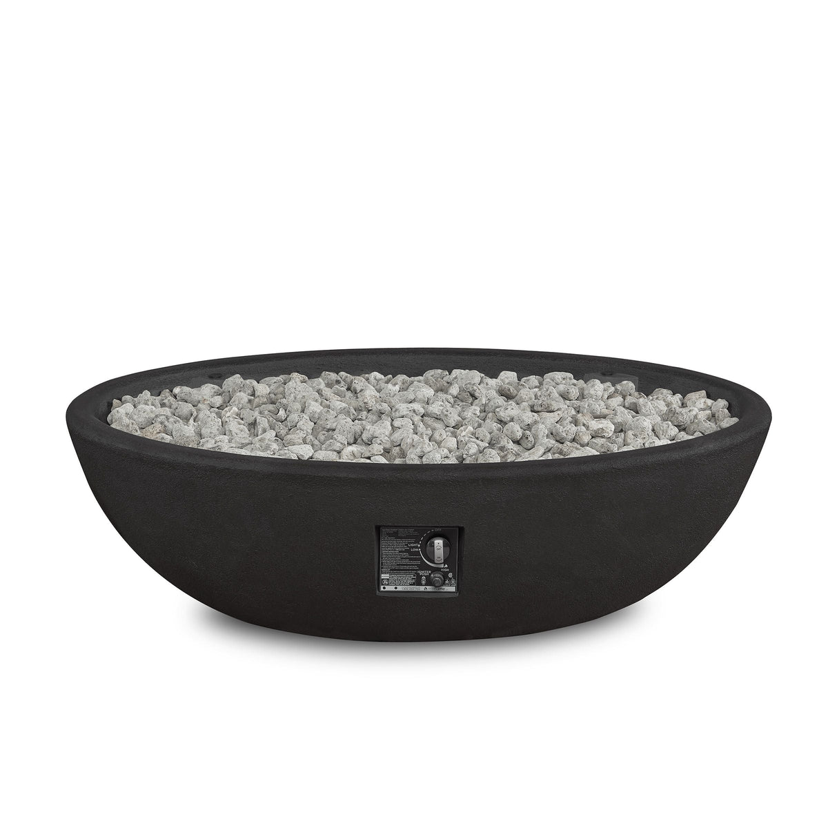 Riverside Oval Concrete Propane Fire Pit in Shale, 48-in