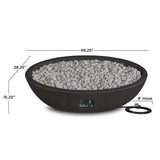 Riverside Oval Concrete Propane Fire Pit in Shale, 48-in