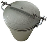 Plastic Circular Animal Stopper Garbage Can, Grey, 121-L