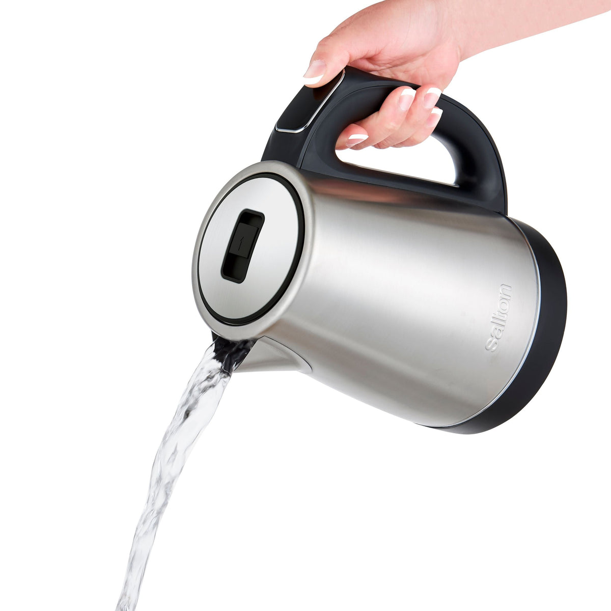 Cordless Electric Kettle with Digital Display, Stainless Steel, 1.7-L
