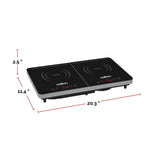Double Induction Cooktop, LED Display & Touch control with 10 Power Settings