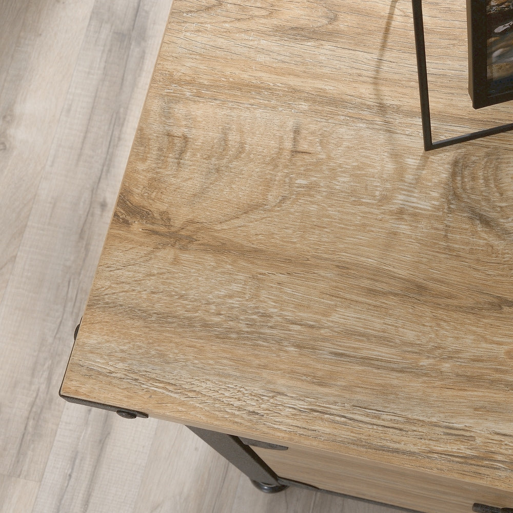Steel Pedestal River File Cabinet with Drawers, Milled Mesquite