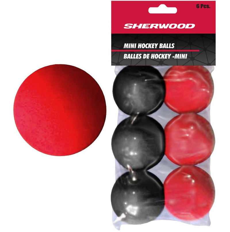 Mini Foam Street Hockey Balls, Red & Black, 6-pk T3893