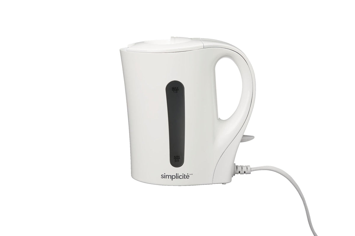 Corded Electric Kettle with Auto Shut Off, White, 1-L