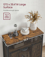 Home Brown Buff Sideboard Storage with Sliding Doors