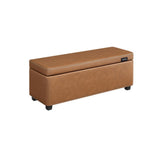 Home Mid-Century Modern Brown Storage Ottoman