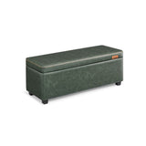 Home Mid-Century Modern Green Storage Ottoman
