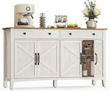 Home Rustic White/Honey Brown Buffet Cabinet
