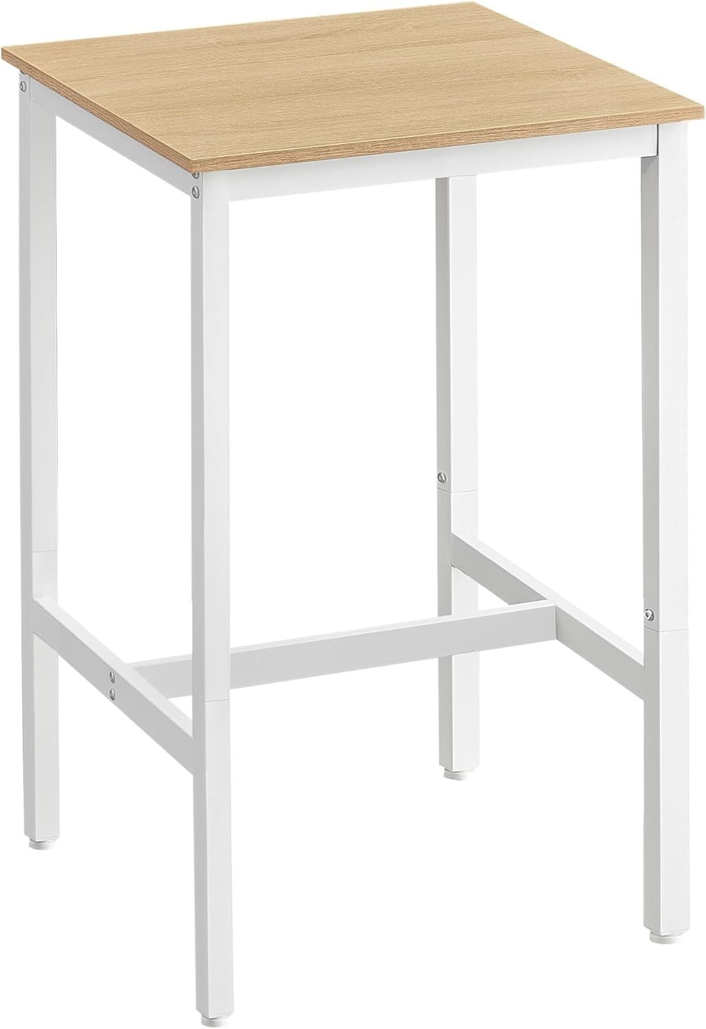 Home Square White/Oak Bar Table with Steel Frame
