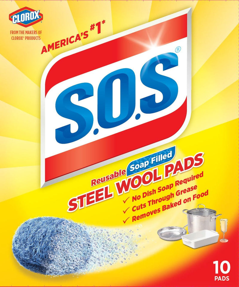 All-Purpose No-Scratch Steel Wool Soap Pads / Scrub Sponges, 10-pk O8811