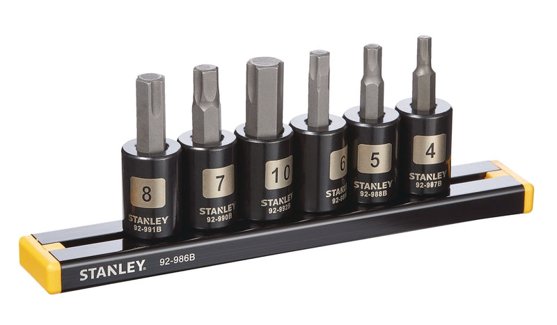 Professional Grade Black Chrome Hex Bit Socket Set, Metric, 6-pc I5810