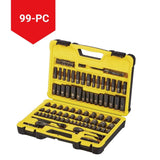 Professional Grade Black Chrome Socket Set, 99-pc, SAE/Metric