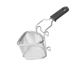 Stainless Steel 2-Way Draining Fondue Cooking Basket with Heat-Resistant Handle, 3.7-in