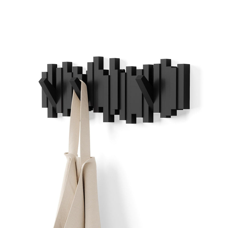 Sticks Multi 5 Hook Rack, Black M1779