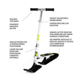 Snow Kick Free Kids' Winter Snow Ski Scooter with Height Adjustable Handle, Ages 7+