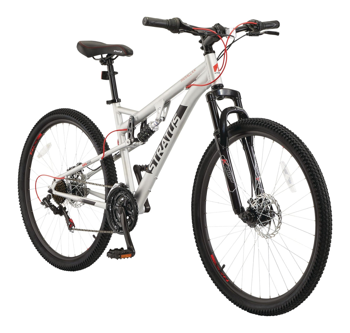 Parallax Dual-Suspension Mountain Bike, 27.5-in Wheel, Silver