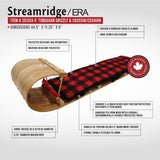 Grizzly Kids' Traditional Vintage Wooden Winter Toboggan Sled & Seat Pad, 4-ft
