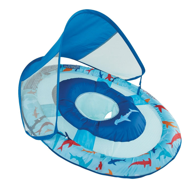 Sun Canopy Inflatable Baby Spring Float for Kids 9-24 Months, Shark Design N2127