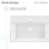 Claire Rectangle Wall-Mount Bathroom Sink, 24-in