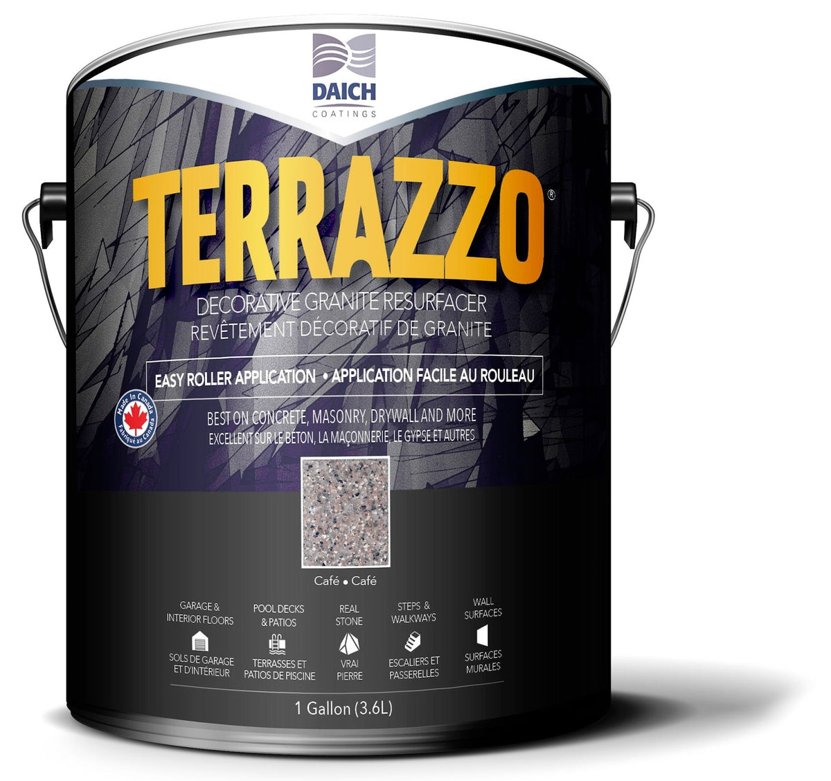Terrazzo All-Season Decorative Concrete Resurfacer, Roll-On System, 3.7-L