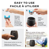 E-ZoneGuard Patio Rechargeable Mosquito Repeller with 12-Hr Refill and 5.5-Hr Battery, Charcoal