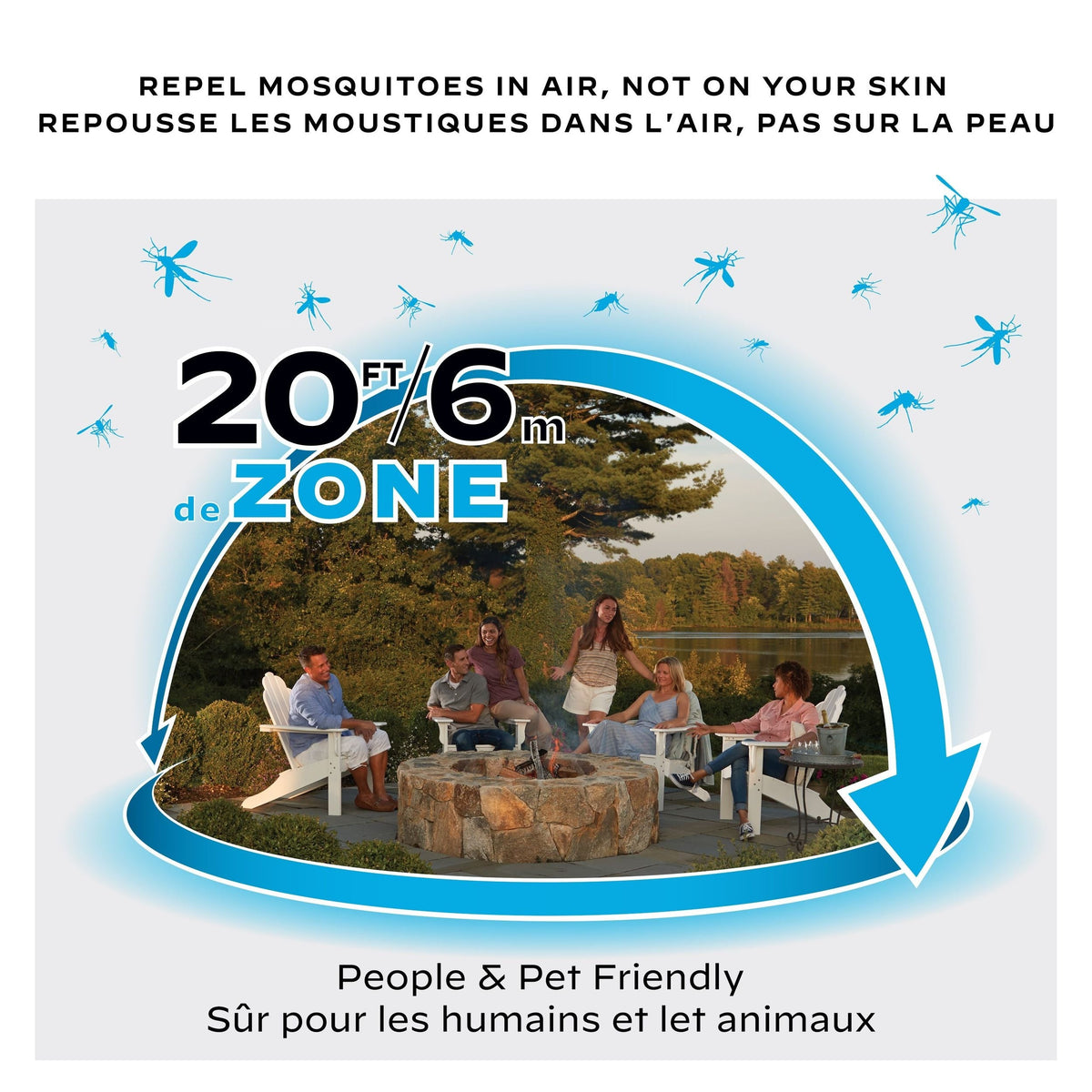 E-ZoneGuard Patio+ Rechargeable Mosquito Repeller with 36-Hr Refill and 6.5-Hr Battery