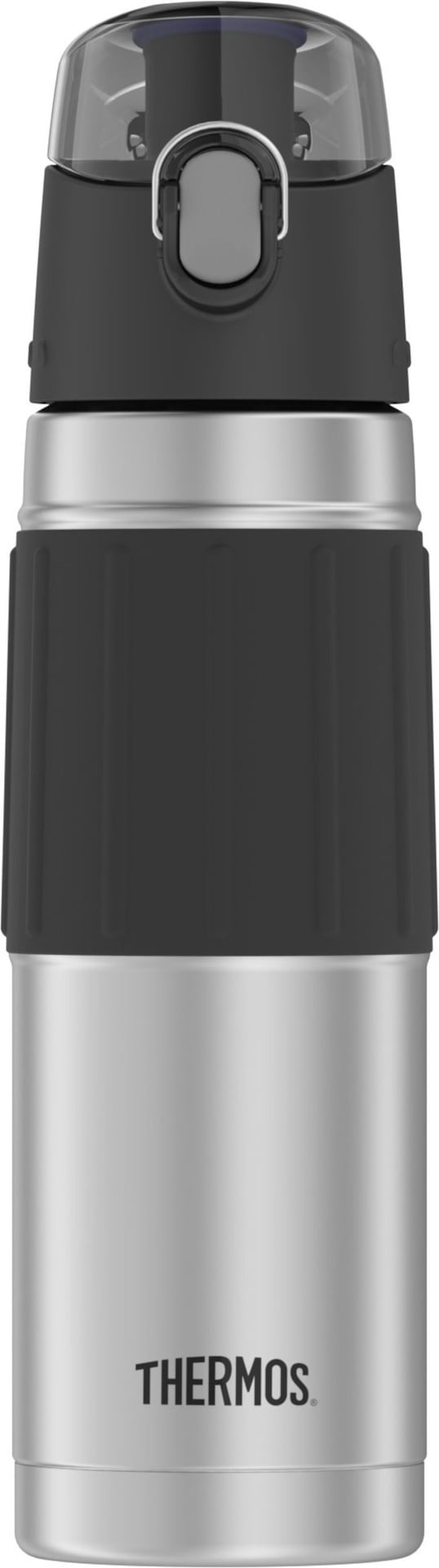 Stainless Steel Water Bottle, 530-mL, Black, with Push Button Lid B509