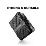 Top Portable Modular Plastic/Metal Tool Box with 4 Dividers and 4 Bins, IP65-Rated, Black