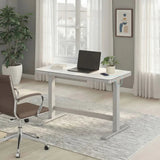 Tresanti Tessa 119.4 cm (47 in.) Adjustable Height Desk with LED Lighting, White