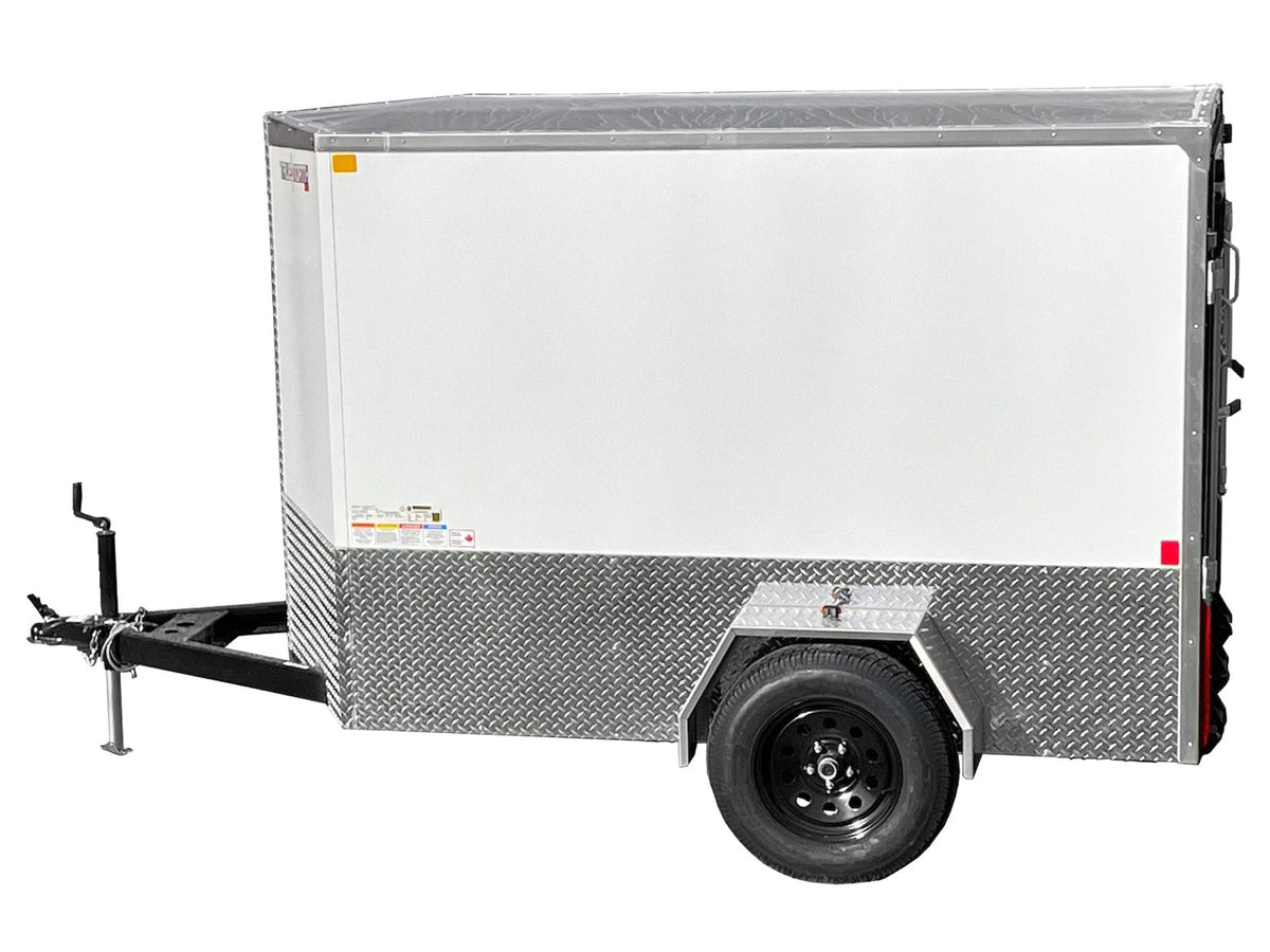 5 x 8-ft Enclosed Trailer with Ramp Door, White