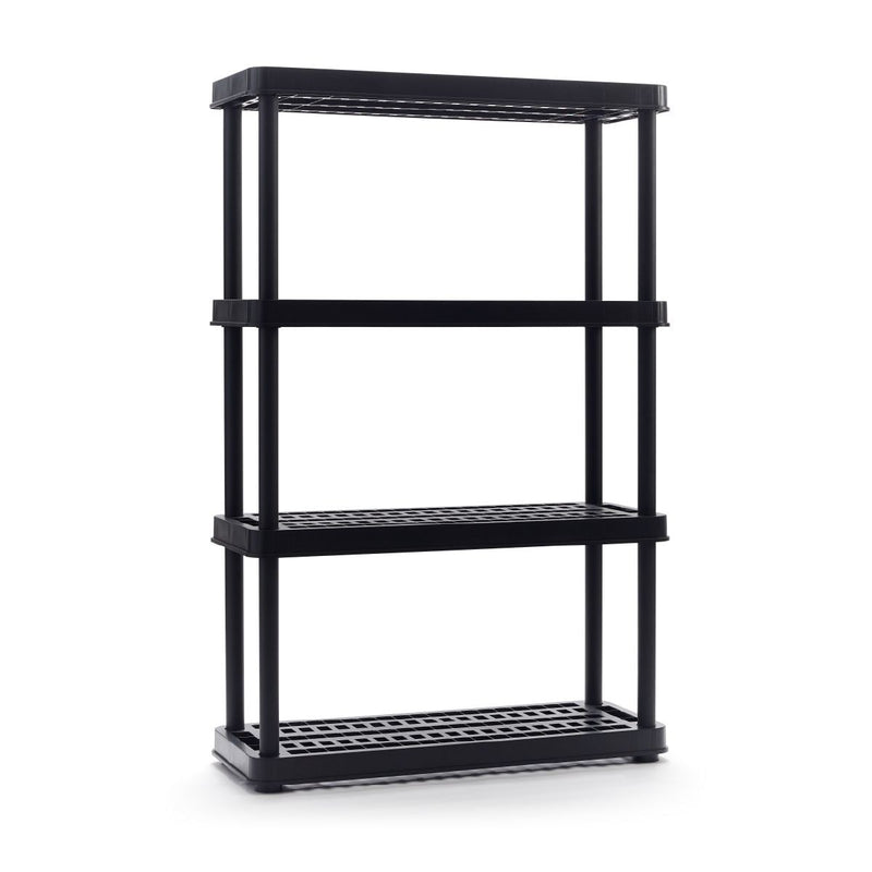 4-Shelf Resin Storage/Shelving Unit, 36 x 14 x 54.5-in, Black N6977