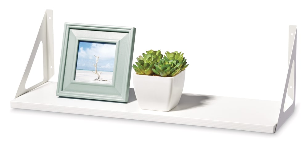 type A Align Floating Dual Bracket Shelf Kit, White, 8 x 24-in