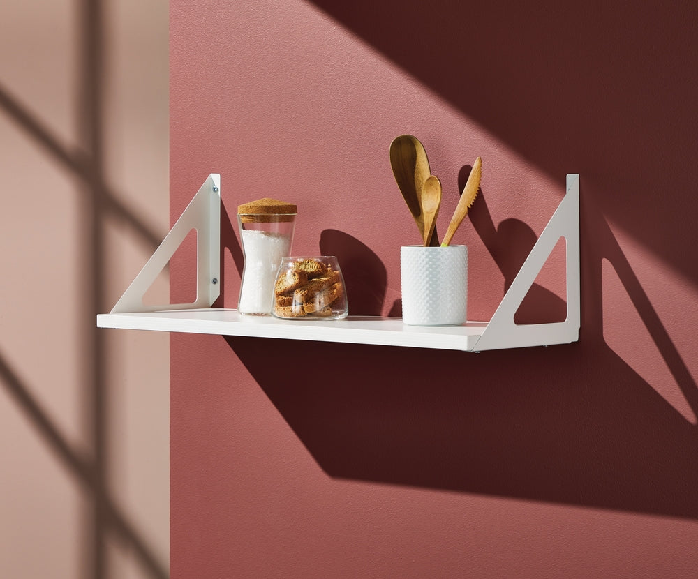 type A Align Floating Dual Bracket Shelf Kit, White, 8 x 24-in