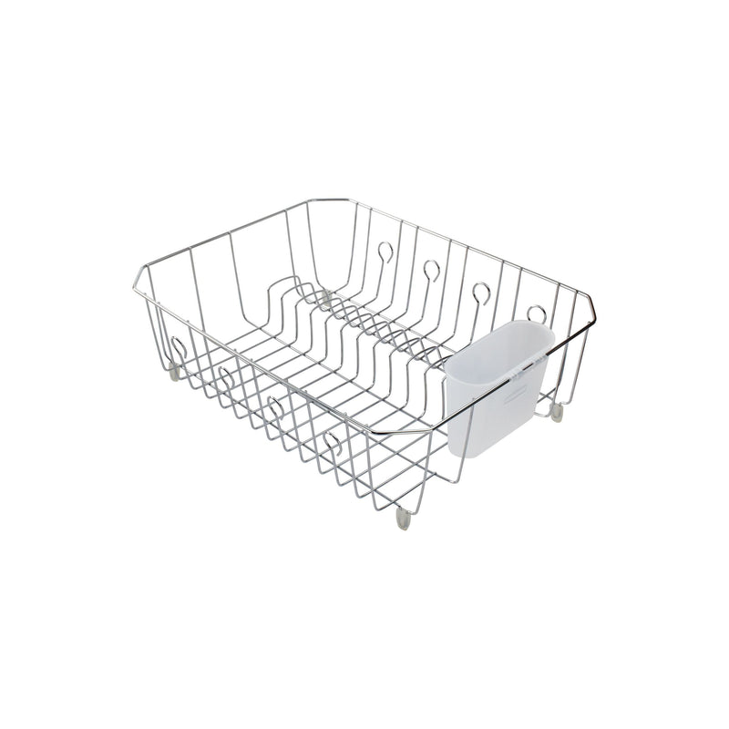 Large Metal Dish Drying/Draining Rack For Kitchen, Chrome, 18 x 14 x 5.5-in O1533