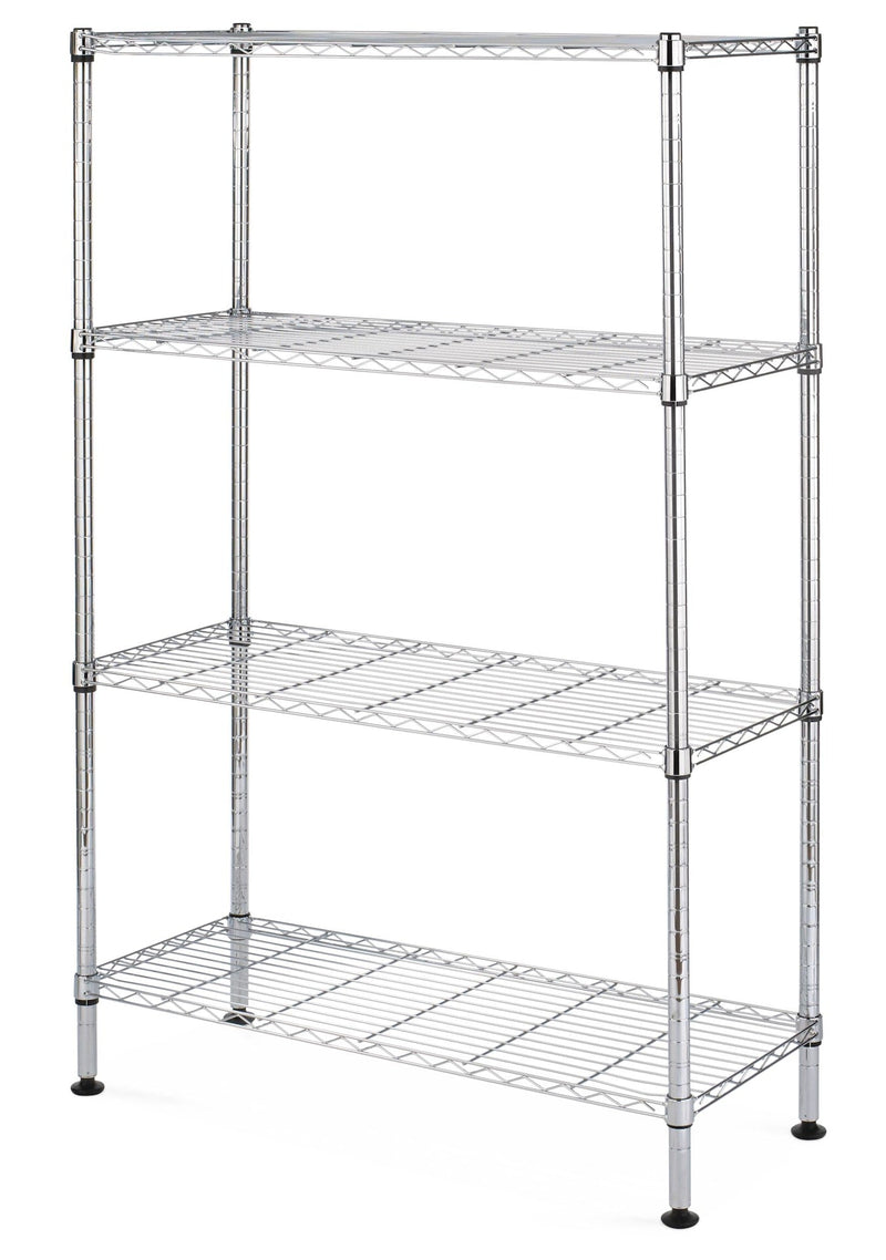 Metal 4-Tier Adjustable Wire Shelving Storage Unit, Chrome D6730